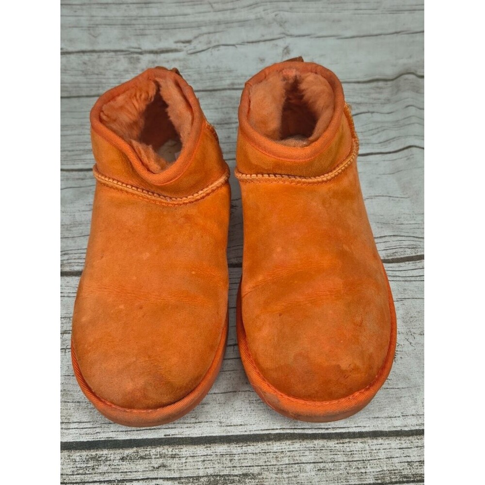 UGG Classic Ultra Mini Ankle Boots Orange Women Size 8